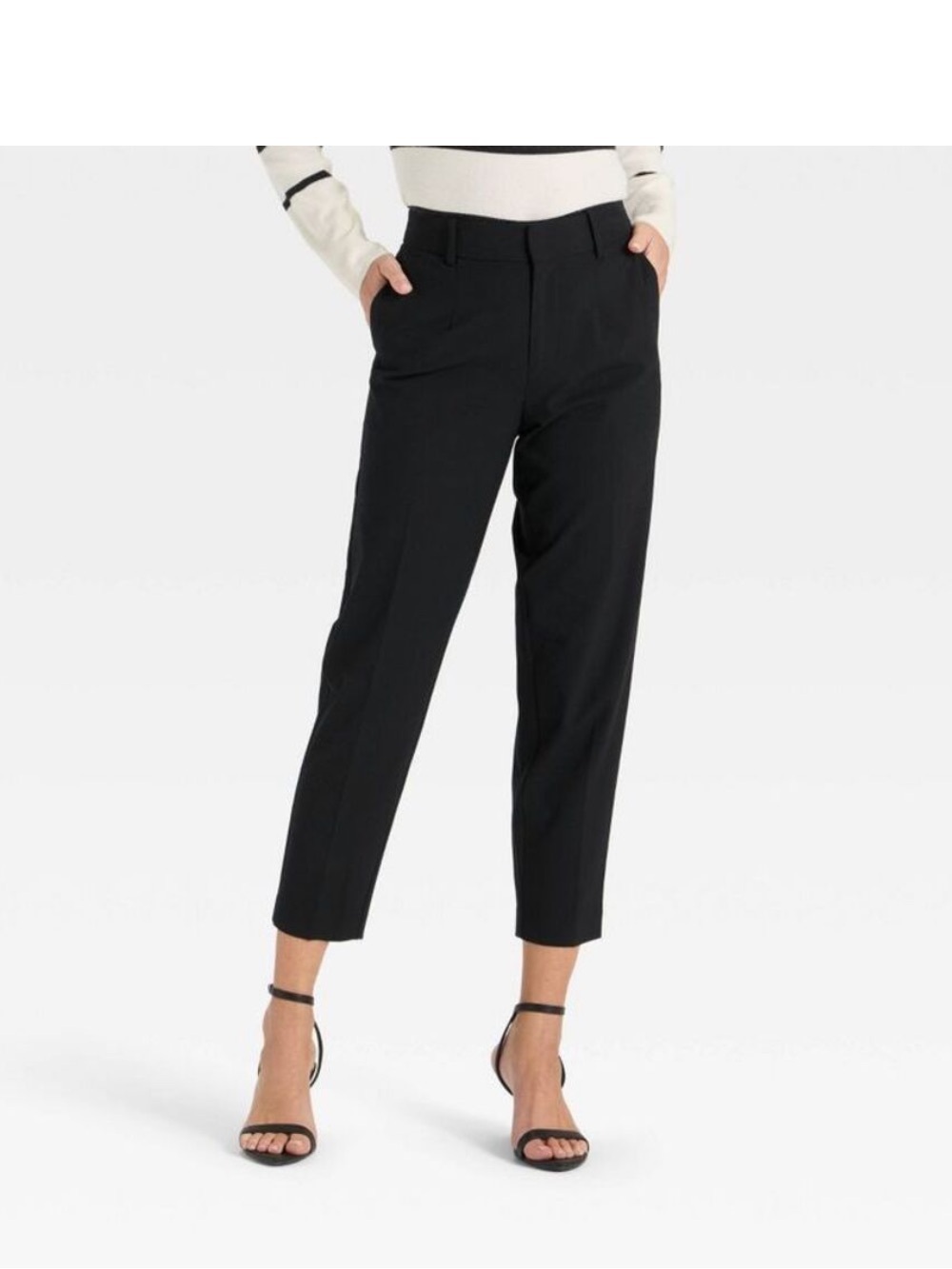 White House Black Market Black Cropped Tailored Pants